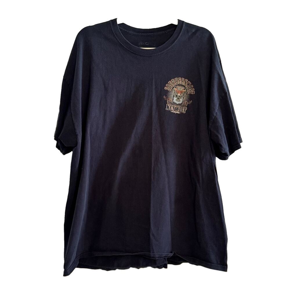 Southernmost Rider Key West Graphic T-Shirt Black Adult 2XL Biker Eagle Wings